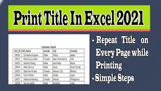 Print Title in MS Excel