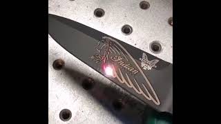 Fiber laser marking machine on knife