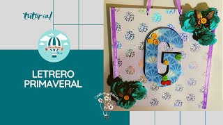 Idea para decorar la puerta en primavera con letras DIY