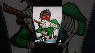 Rock Lee x grinzx crossed fist customer jean jacket #graffiti #graffiti #graffitiart #custom #anime