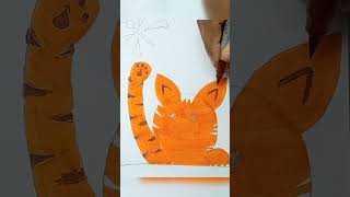 Easy And Simple Cat Painting With Poster Color