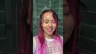 Pink hair under hot water 😭