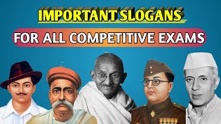 Important Slogans For All Competitive Exams | Slogans In Indian History By Freedom Fighters | APSC |