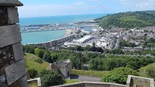 Dover town  viewed from the breezy castle keep, June 2024.