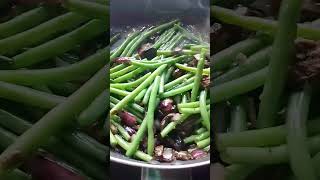 #satisfying #cooking mushrooms green beans #asmr #shorts