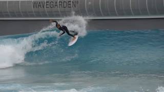 European Pro Surfers Test the Waves at World's First Wavegarden Cove at The Wave, Bristol, England.