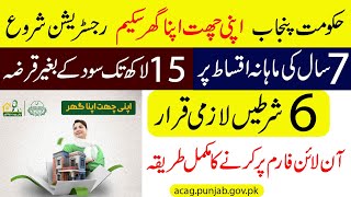 apni chat apna ghar scheme 2024 apply online | Eligibility criteria | Government House Loan Scheme