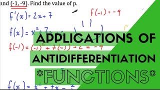 Applications of Antidifferentiation