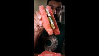 Let's Try Viral WATERMELON & PICKLE Sandwich?