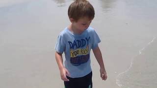 Gabriel having fun on the beach at Malibest Resort in Langkawi