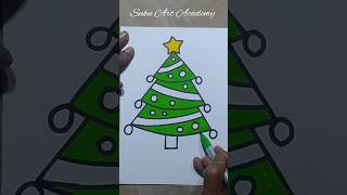 Christmas Tree 🌲 Drawing Step By Step | Oddly Satisfying Coloring #art #drawing #satisfying #colors