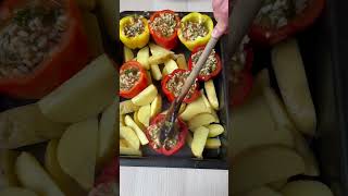 Greek stuffed peppers 🫑  #shortsvideo #cooking #recipe  #healthy #healthylifestyle #yummy #eating