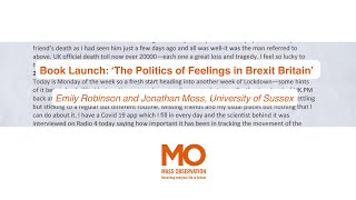 Book Launch: 'The Politics of Feeling in Brexit Britain'