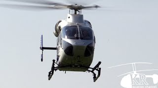 Police helicopter MD902 landing at Börgönd Airshow 2020