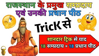 राजस्थान के प्रमुख संप्रदाय एवं उनकी प्रधान पीठ | शानदार Trick से याद करें | Rajasthan ke sampardaye