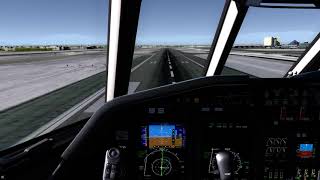 Carenado Falcon 50  Cockpit view landing at Las Vegas McCarran International Airport