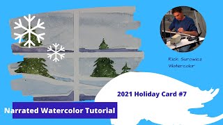 Watercolor Tutorial:  2021 Holiday Card 7