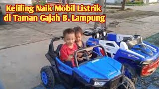 Sinan Pasha Keliling Naik Mobil Listrik Mini di Taman Gajah Bandar Lampung