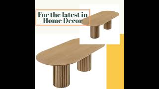 Furniture Shopping - Oval Fluted Dining Table 95" #furniture #furnitureshopping #diningroomdecor