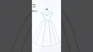 How To Draw A Dress #1// Drawing for beginners #Fashion. #Art. #Satisfying