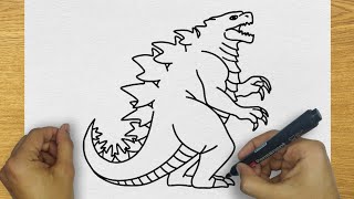 HOW TO DRAW GODZILLA MINUS ONE | STEP BY STEP | DRAWING GODZILLA MINUS ONE EASY