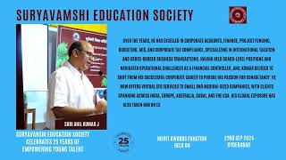 Shri Anil Kumar J :: Suryavamshi Education Society Merit Awards 2024