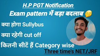 HPPSC PGT Notification. Change exam pattern, syllabus, kya rahegi cut off ect.