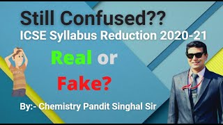 ICSE Chemistry Syllabus Reduction 2020 - 2021 | Class 10 Chemistry | Chemistry Pandit Singhal Sir