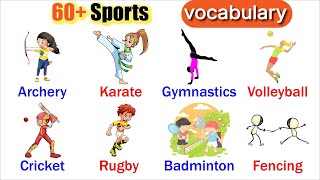 Sports in English | English vocabulary | Vocabulary with sentences | listen and practice