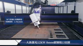 Han's laser 12KW 8mm bevel cutting