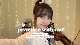 Real Time Practice with me! Bach, Prokofiev Violin Concerto No. 2 一緒に練習しよう！バッハ、プロコフィエフ協奏曲第2番 第1楽章