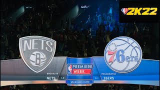 Philadelphia 76ers vs Brooklyn Nets NBA 2k22 Highlights