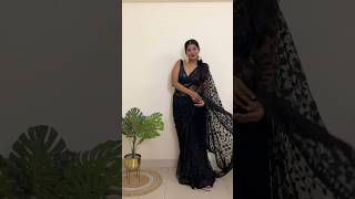 Black Net Saree supremacy! #amazonfinds #festivefinds