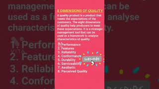 8 Dimensions of Quality | #shorts