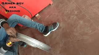 Bajaj Platina 100 cc Tube Tyre to Tubeless Tyre conversion Full Video