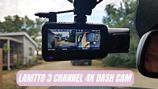 LAMTTO 3 Channel 4K Dash Cam Built-in WiFi GPS Unbox & Footage | LAMTTO Dual Dash Camera