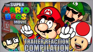 The Super Mario Bros. Movie - The Trailer Reaction Trilogy Compilation Highlight Reel