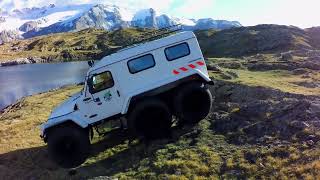 Снегоболотоход 6х6 ТРЭКОЛ-39294Д в Альпах / Amphibious ATV 6х6  Trecol-39294D in the Alps