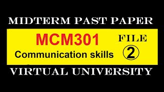 MCM301 MIDTERM FILE 2|PAST PAPER|VIRTUAL UNIVERSITY