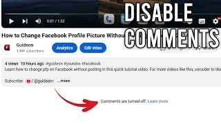 How to Turn off Comments on Your YouTube Video - Tutorial (2024)