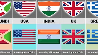 Removing White Color the Flags of Every Countries | Fun with Flags