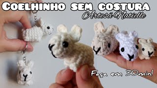 Chaveiro Coelhinho "Realista" Amigurumi Sem Costura