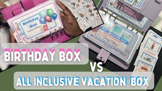 Let’s Battle! Birthday Box vs All Inclusive Vacation Box Savings Challenge | Cash Stuffing