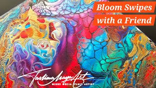 171 Acrylic Pour Painting - Magical Bloom Swipe! Abstract Fluid Art 🥰😍🧡