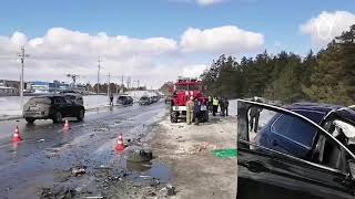 Видео от СКР Самарской области ДТП по Курумочем: погибло 7 человек