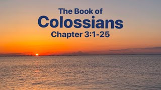 Colossians 3: 1-25• NLT New Living Translation with audio, text, sunset and ocean background