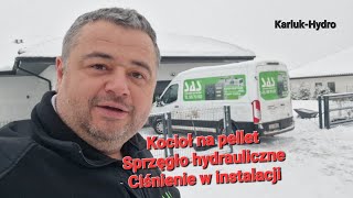 Kocioł na pellet, sprzegło hydrauliczne, ciśnienie w instalacji