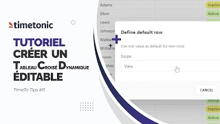 Comment créer Tableau Croisé Dynamique (TCD) éditable dans TimeTonic