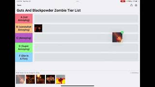 Guts and blackpowder tier list most annoying zombies