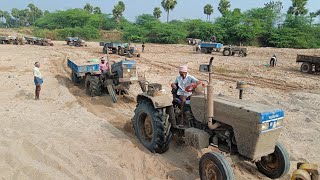 Old model #SWARAJ 843 XM stunts || in sand river || please watch friends || part -1